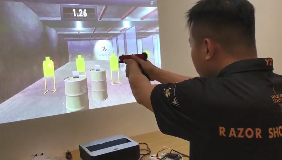 F-22 projection laser training shooting system with all in one projector,shooting software and infrared pen