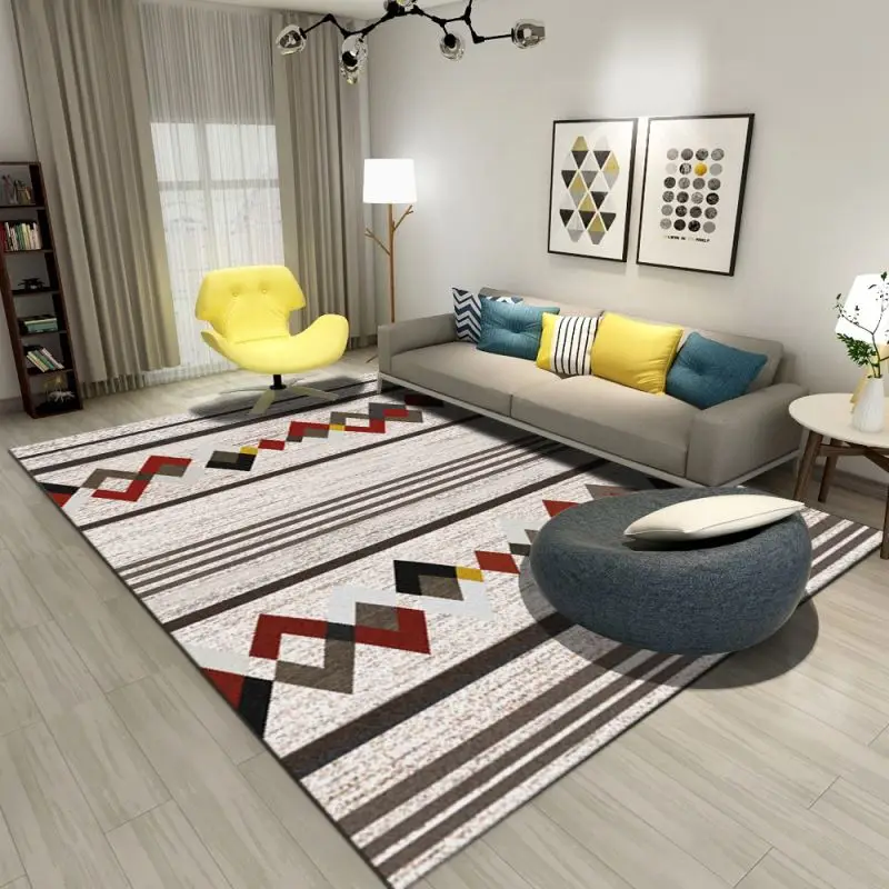 
tianjin Factory Non-slip/absorb water Polyester abstract style heat transfer printed carpet tapis de salon 