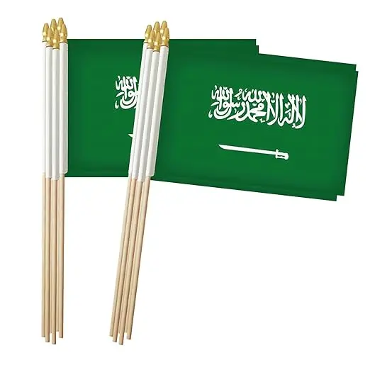 in stock free sample Qatar flags Custom national 2024 Asian Cup Double Line Side national japan flag for hand flags with pole
