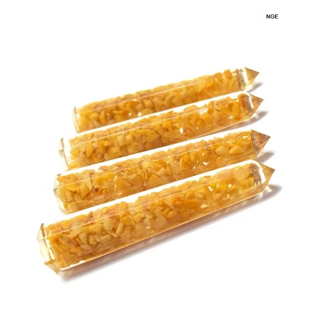 Best Quality Yellow Aventurine Orgonite Smooth Massage Wand Round Shape Orgone Massage Wand