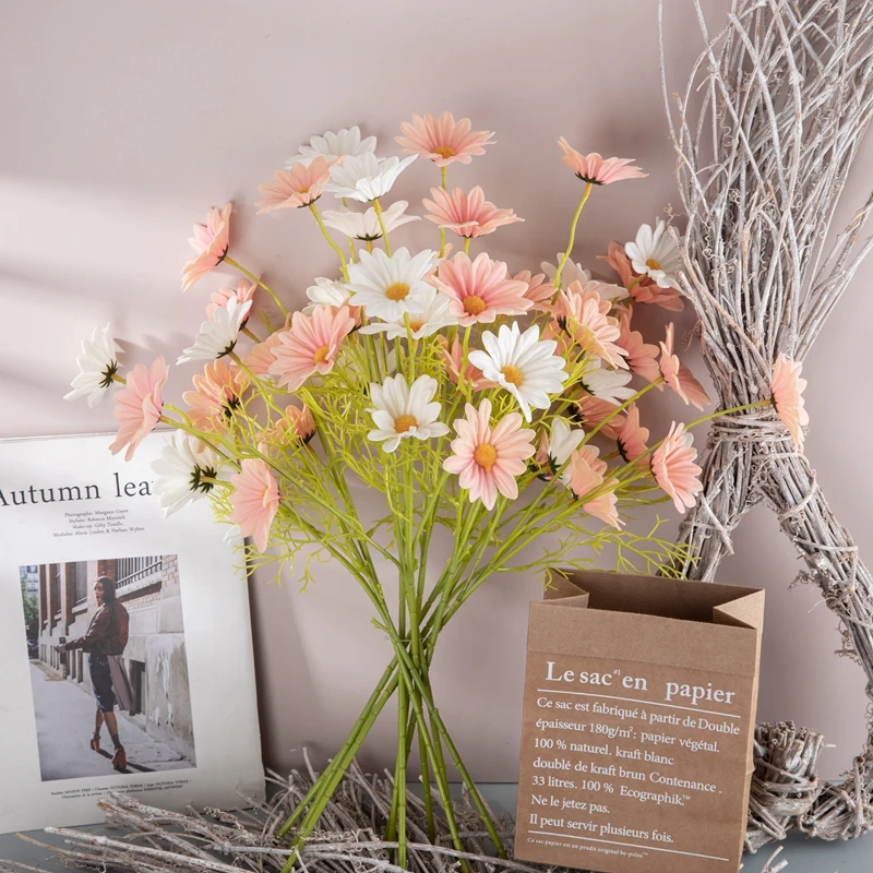 MW01514 48.5cm PU Sunflower Artificial Flower 5 Heads Simulation Sunflower For Wedding House Decoration