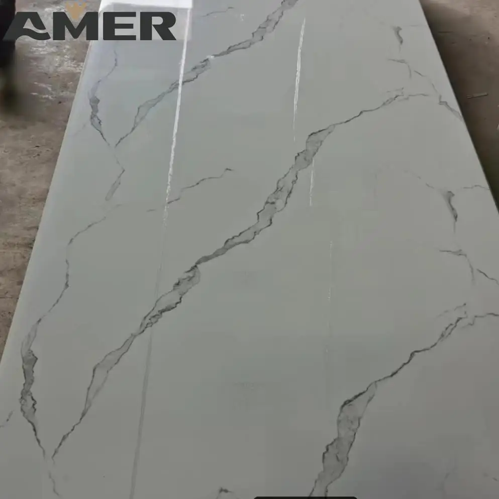 Amer OEM wholesale New Design High Glossy Flexible PVC Marble Sheet PVC wall panel