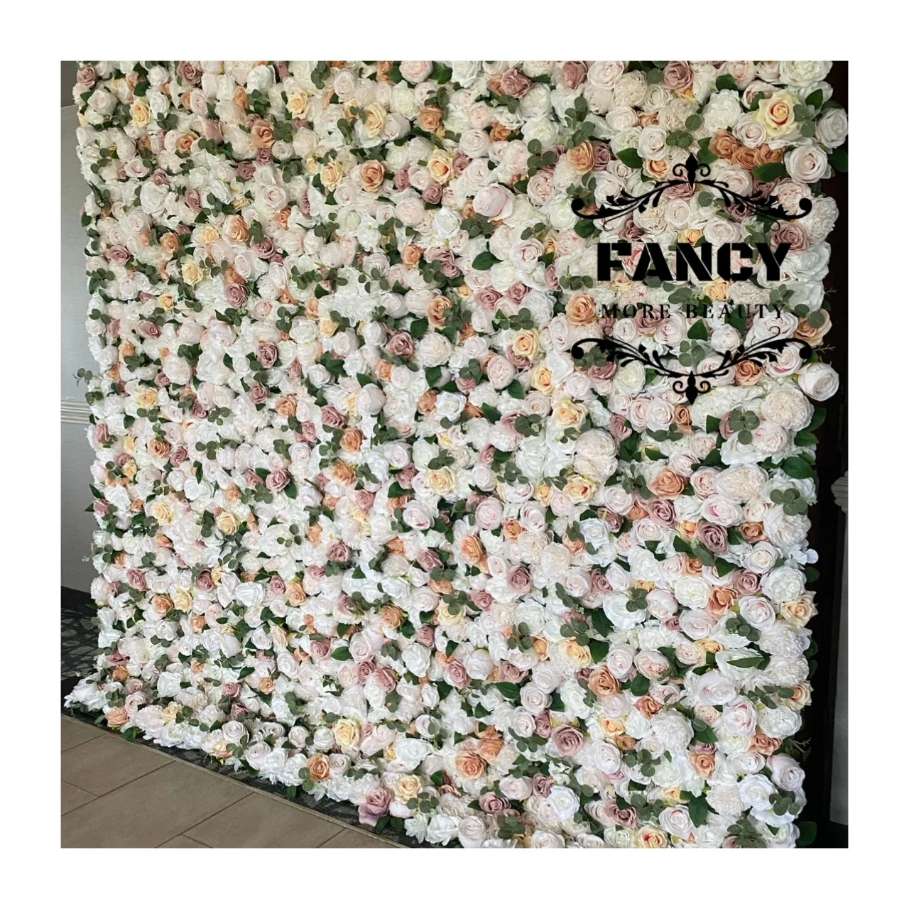 Silk Wedding Event Floral 5D/8D Artificial Rose Flower Wall Wedding Home Party Decoration Stage Backdrop
