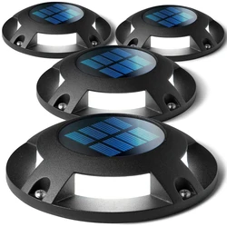 2 Color Modes Outdoor Solar Powered Wireless Waterproof dock lights Warming Step LED Deck Solar Driveway Lights