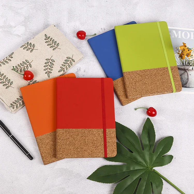 PU Leather wheat straw A5 notebook customized logo business office gifts
