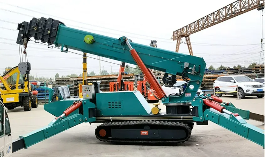 High quality small crawler crane in China with efficient lifting capacity. Small hydraulic spider crane can be customized