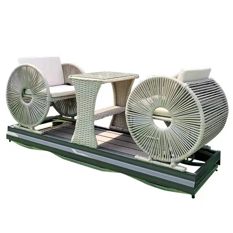 На открытом воздухе балкон двор ротанг арт двойной кресло-качалка качели модель номер творческий качание мощности плетением и алюминиевым каркасом современное кресло из искусственного