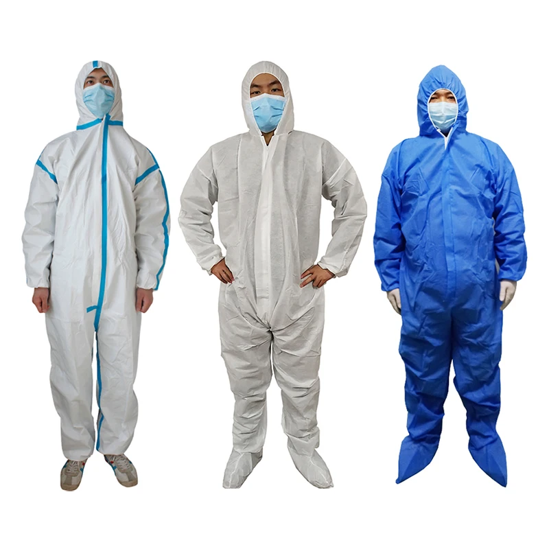 Hazmat suit Ppe Pp Medical Disposable Coverall With Hood Overoles Desechables Microporous Coverall Suits Type 5/6