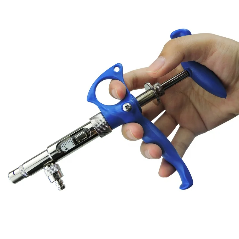 Reusable Use Veterinary Injector Syringe Continuous Adjustable Poultry Chicken 2 cc Syringe Automatic Pig Cattle Vaccine Syringe