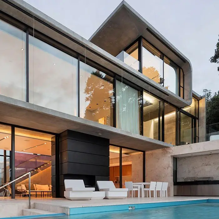 Wholesale Price Modern Design Powder Coated Aluminium Frame Patio Door Aluminum Double Tempered Toughened Glass Sliding Door