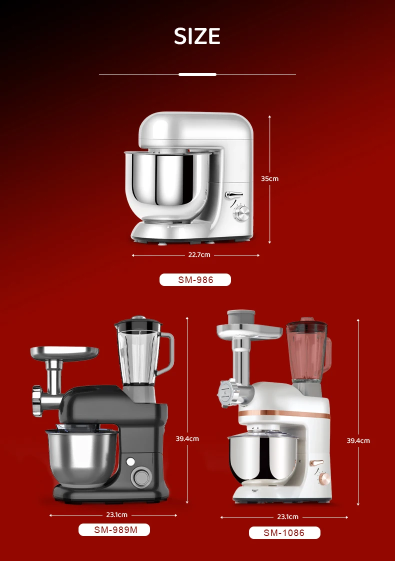 Big Power Blender Food Processor For Commercial Use Kitchen Robot 3 In 1 Beater Stand Hand Mixer