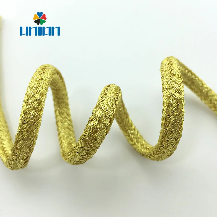 Wholesale 5mm silver gold metallic cord for bag handle