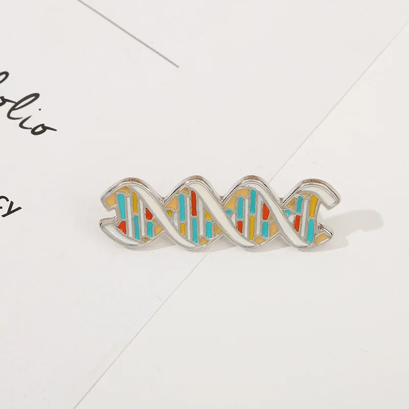 2022 New Woman DNA Science Medicine Biology Research Color Lapel Badge Medical Doctor Brooch Enamel