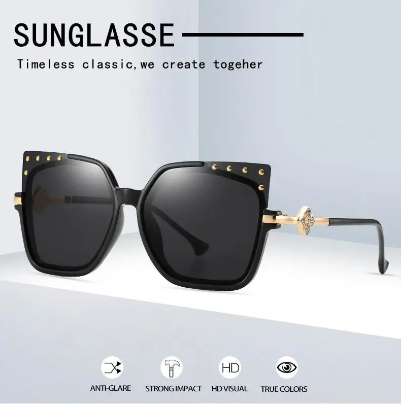 
Wholesale China manufacturer high quality pc cat eye oversized sun glasses mirror lens shades 