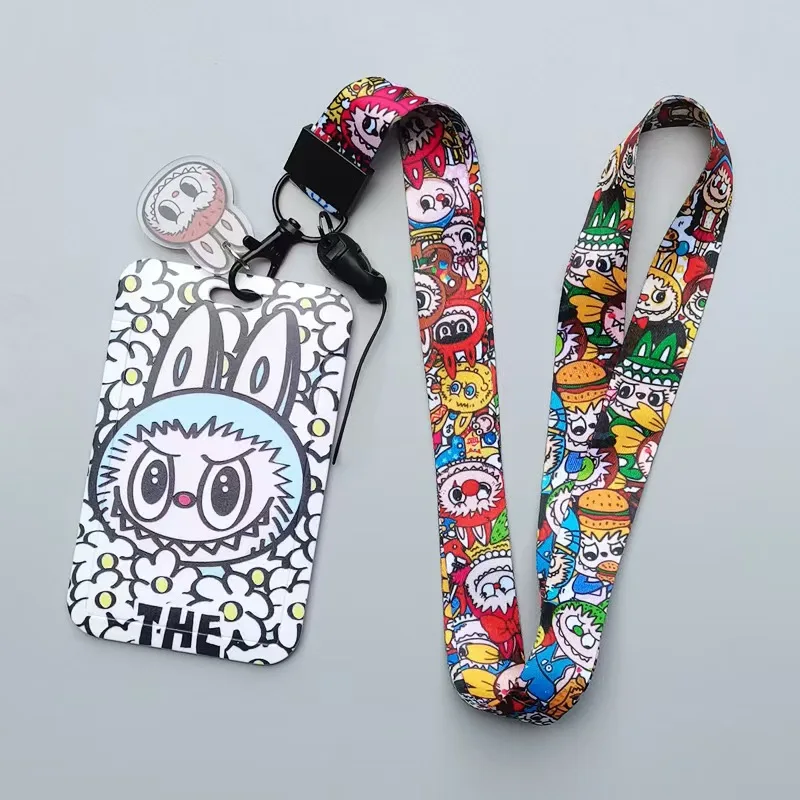 Labubu Labubuka Set Water School Meal Factory Access Card Bus Subway Keychain Hanging Other Key Chains polyester lanyard