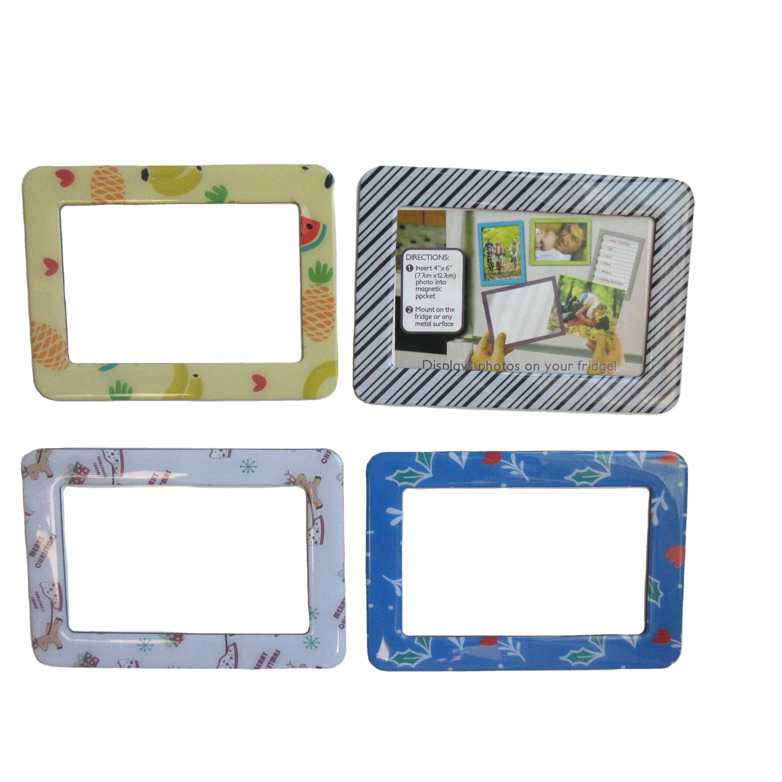 Patterned border magnetic photo frame