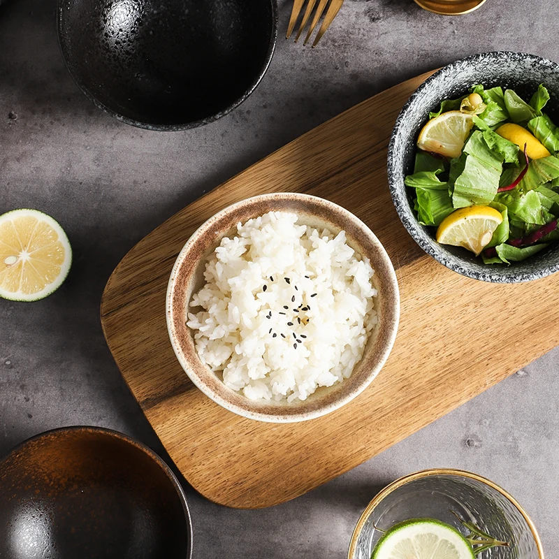 Japanese Style Stoneware Fashion 4.5 Inch Small Soup Bowl Ceramic Rice Bowl