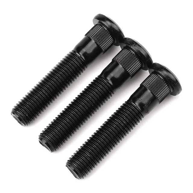 Wholesale alloy steel grade 10.9 black zinc plated knurled truck wheel bolts