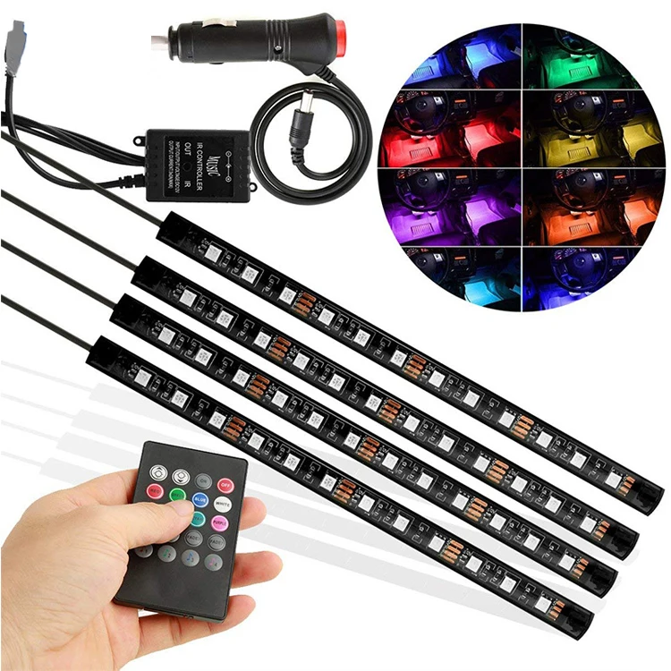 Remote RGB Neon Strip Decorative Lamp USB Lighting Decor Car LED Ambience Projector Atmosphere Lights Ambient Interior Car Light