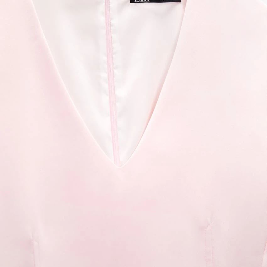 Shiny satin  Solid Color 100% Polyester Summer woman summer casual dress satin dress undefined satin dresses