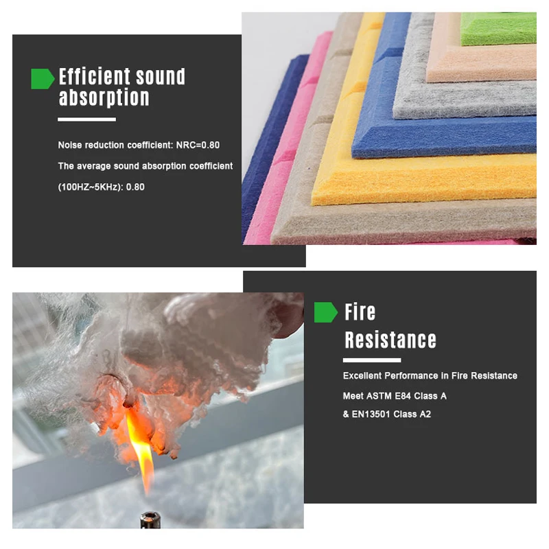 Cinema high quality sound proof insulation polyester fiber  acoustic panels supplier acoustic boards for walls pet felt