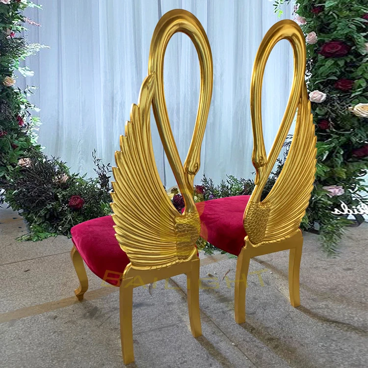 Luxury Wedding Furniture Swan Back King throne chair  For Sale