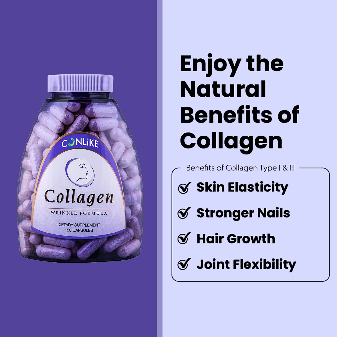 Hair Skin and Nails Vitamins for Women with Biotin Collagen Supplements Plus Keratin Hyaluronic Acid Saw Palmetto Bamboo