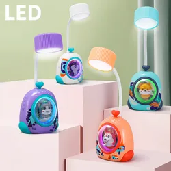 Carton Usb Rechargeable Flexible Eye-caring Cute Table Night Light Swith Control Portable Reading Led Table Lamp For Children