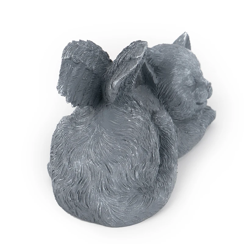 wholesale polyresin tombstone ornaments for cat angel statue monument pet memorial stone Pet Small angel monuments