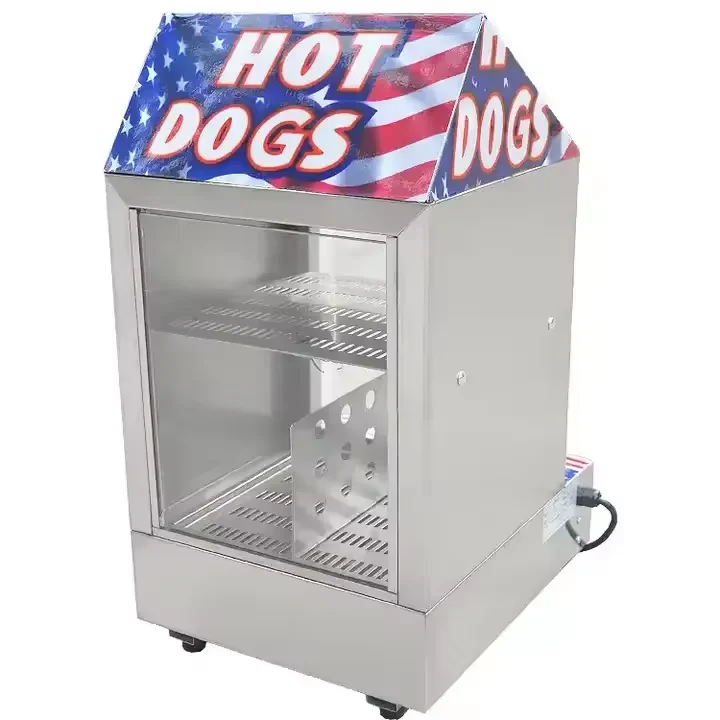 food warmer With Bun Warmer Durable Stainless Steel Hot Dog Display Fridge for Long-Lasting Performance