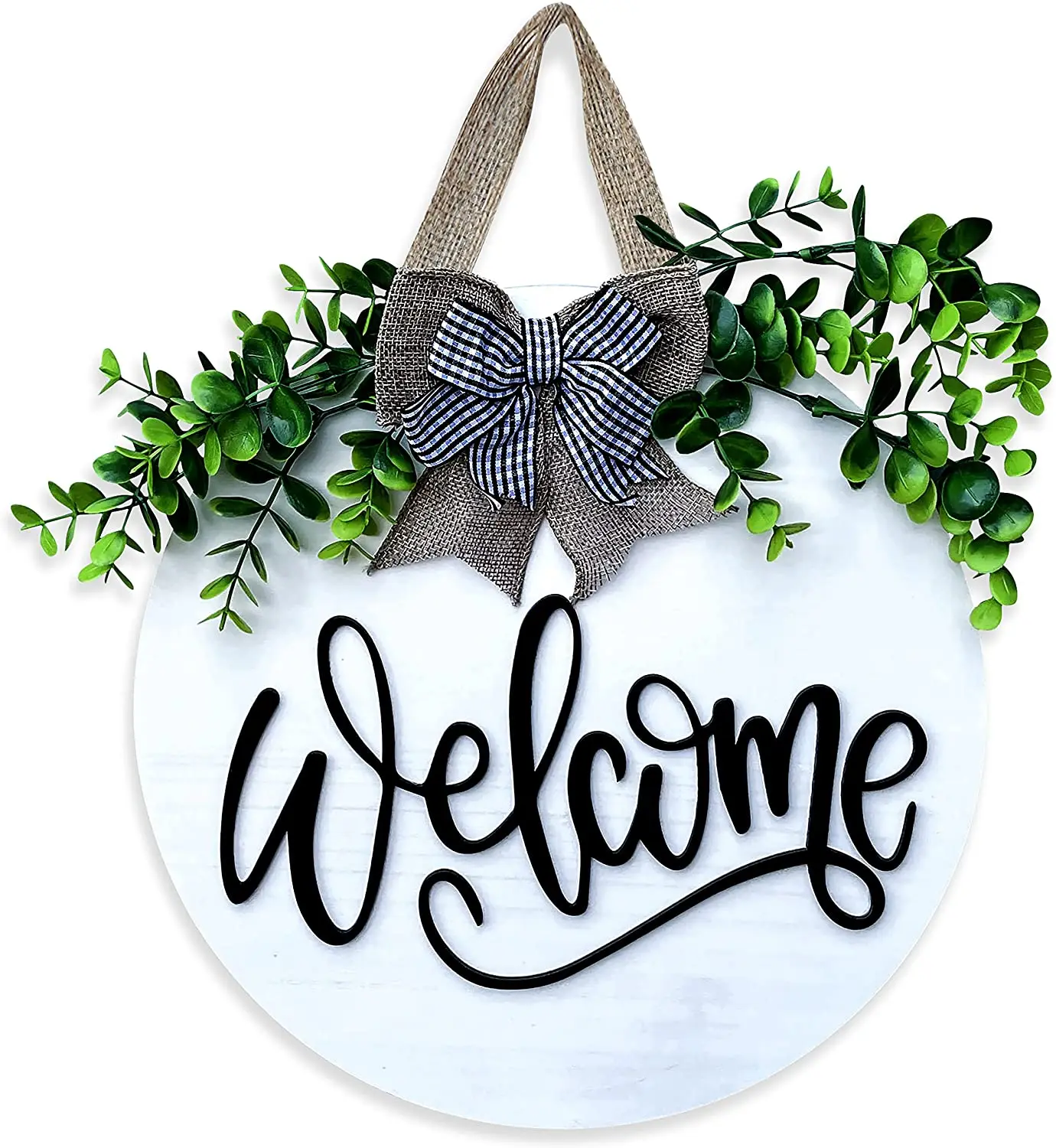 
Farmhouse welcome wreaths for front door sign 12 x 12 inch welcome home decorations -Rustic Farmhouse home deco 