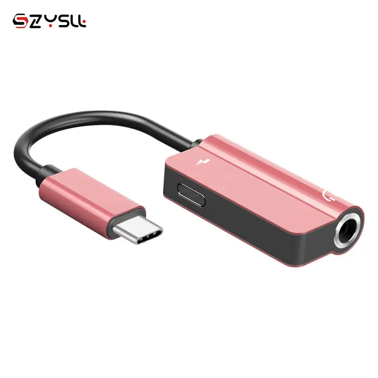 
Fast Charging and Audio transfer USB 3.1 Type-C USB-C Male to 3.5 mm and Female DAC Aux Adapter HUB 