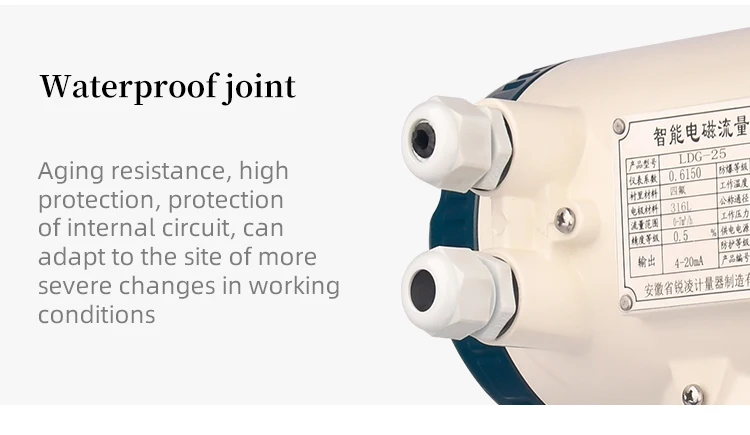 intelligent electromagnetic flowmeter Sewage magnetic flow meter battery operated visual water flow indicator