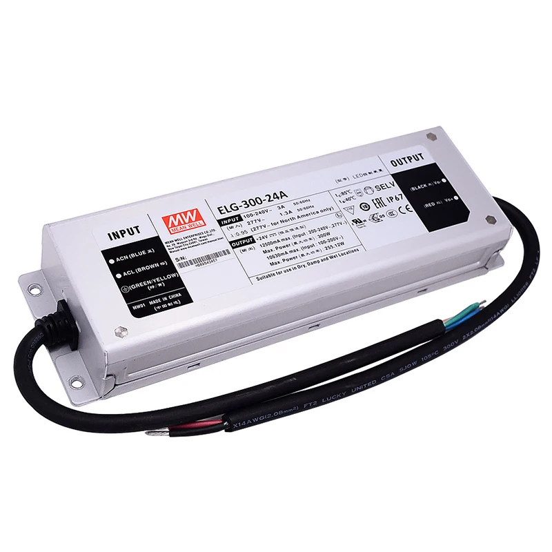 ELG-300-24A 300W  Mean well  24V IP67 waterproof constant voltage  LED driver
