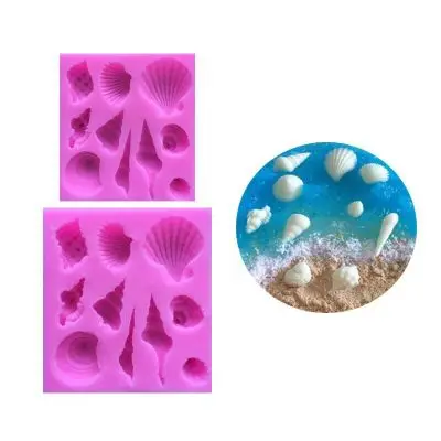 Mermaid Theme Cake Fondant Mold -for Under The Sea Cake Decoration  Seahorse Seashell Starfish Mermaid Tail Silicone Mold