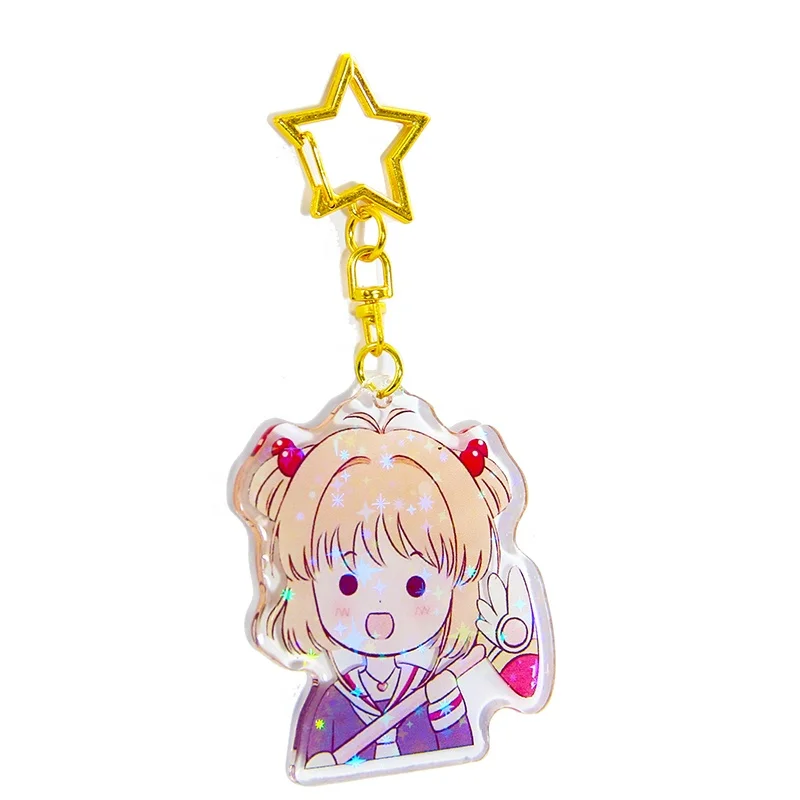 
Factory wholesale Cute Cartoon clear key chain acrylic keychain blanks 