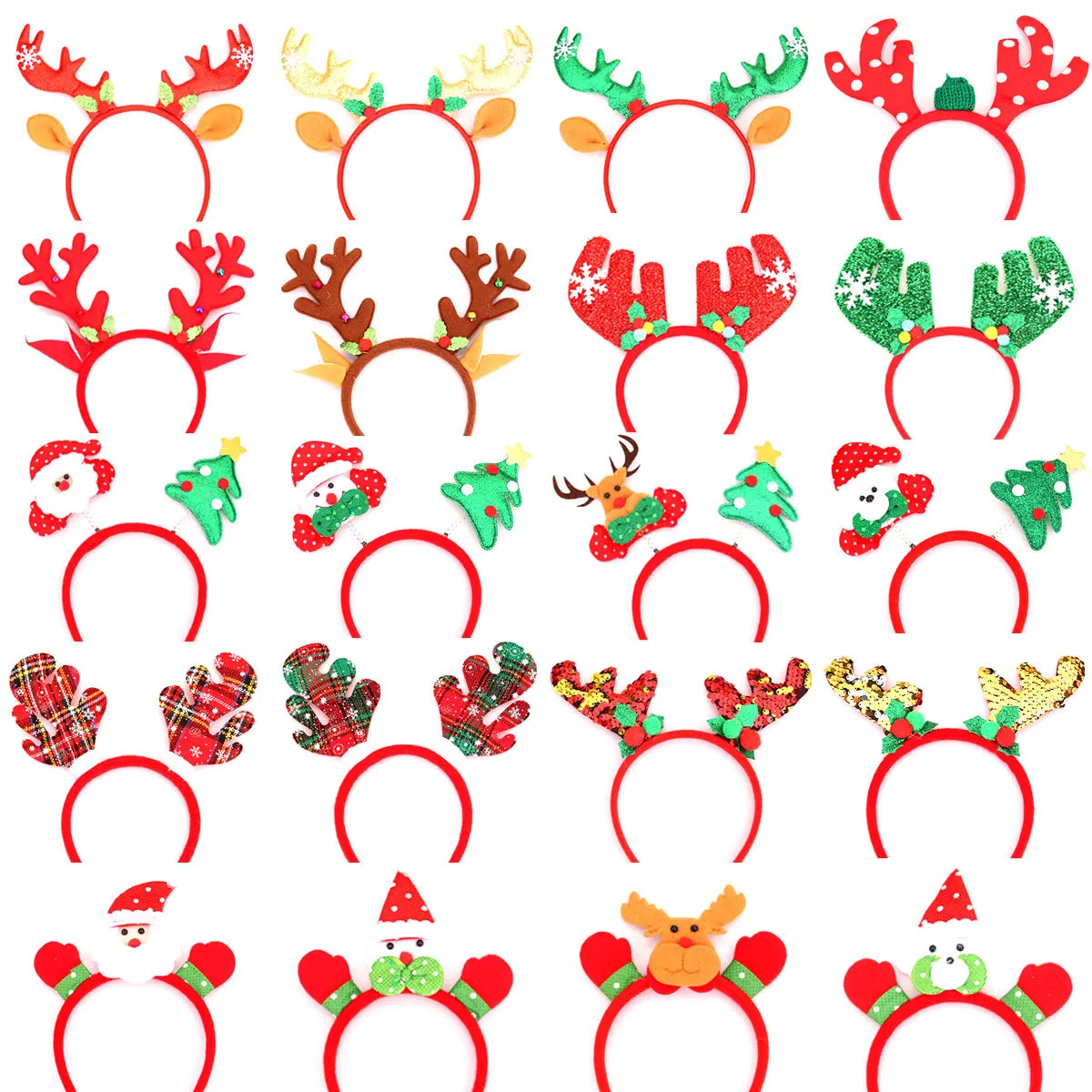 Christmas Cartoon Headband Cute Antlers Elk Deer Animal Horns Headwear Christmas Holiday Hair Accessories Decorations Girls Gift
