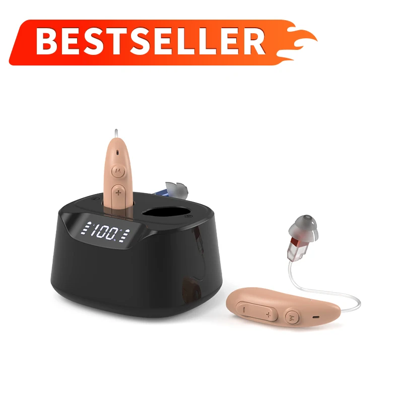 BTE Elder Care Equipment Behind the Ear Digital Mini Hearing Aid Earphone with BSCI CE RoHS