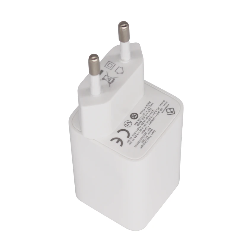 European regulations plug type c 65W 20V/3.25A super fast charge usb dual port wall charger 3.0