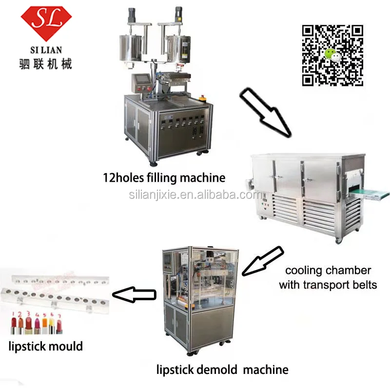 SiLian High quality 12 Nozzles Eyeliner Lip Balm Filling Machine  Automatic Lipstick Making Machine