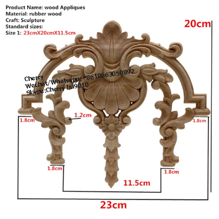 
Decorative CNC Wood Carving Rosette Onlays And Applique 