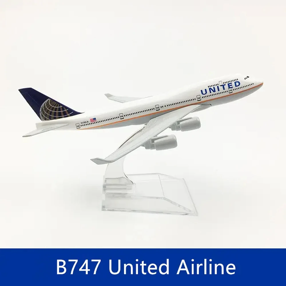 US Boeing 747 Airplane Model Diecast Toy 1:400 For Collectible Kids Gift Small Aircraft Models For Boys Alloy Diecast Toys