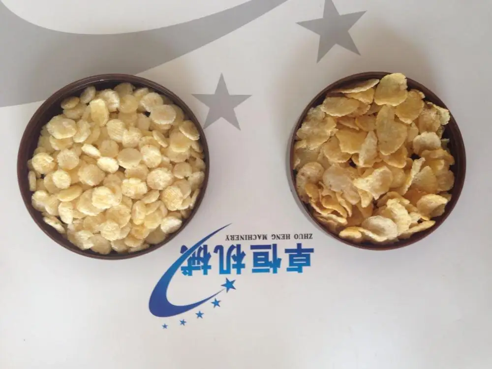 Small investment puffed snack food corn flake making machine production line
