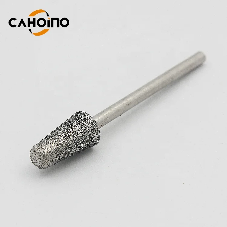Shank 2.35mm 3/32 Inch Cone Shape Abrasive  Grinding Head Jade Carving Polishing Diamond Coated For Rotary Tools Includes Dremel