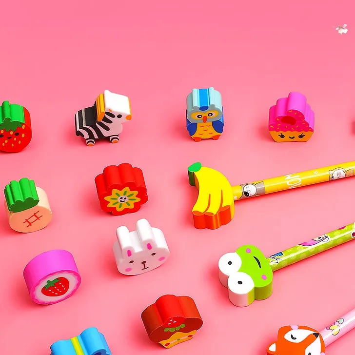 New 20 Packs Cute Cartoon Animal Heart Students School Pencils For Children