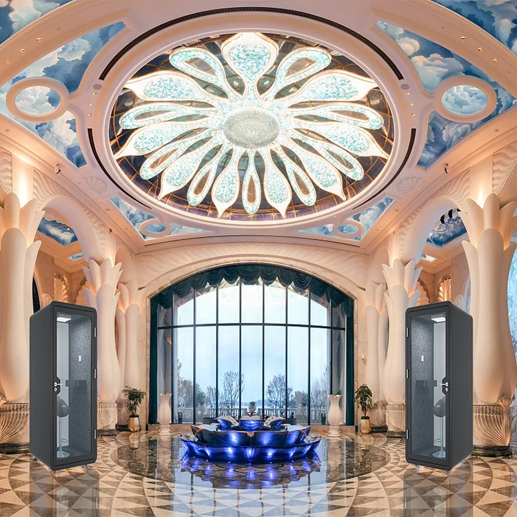 
Custom Size Easy Install Indoor Corporate Soundproof Acoustic Portable Office Private Phone Booth for Sale 