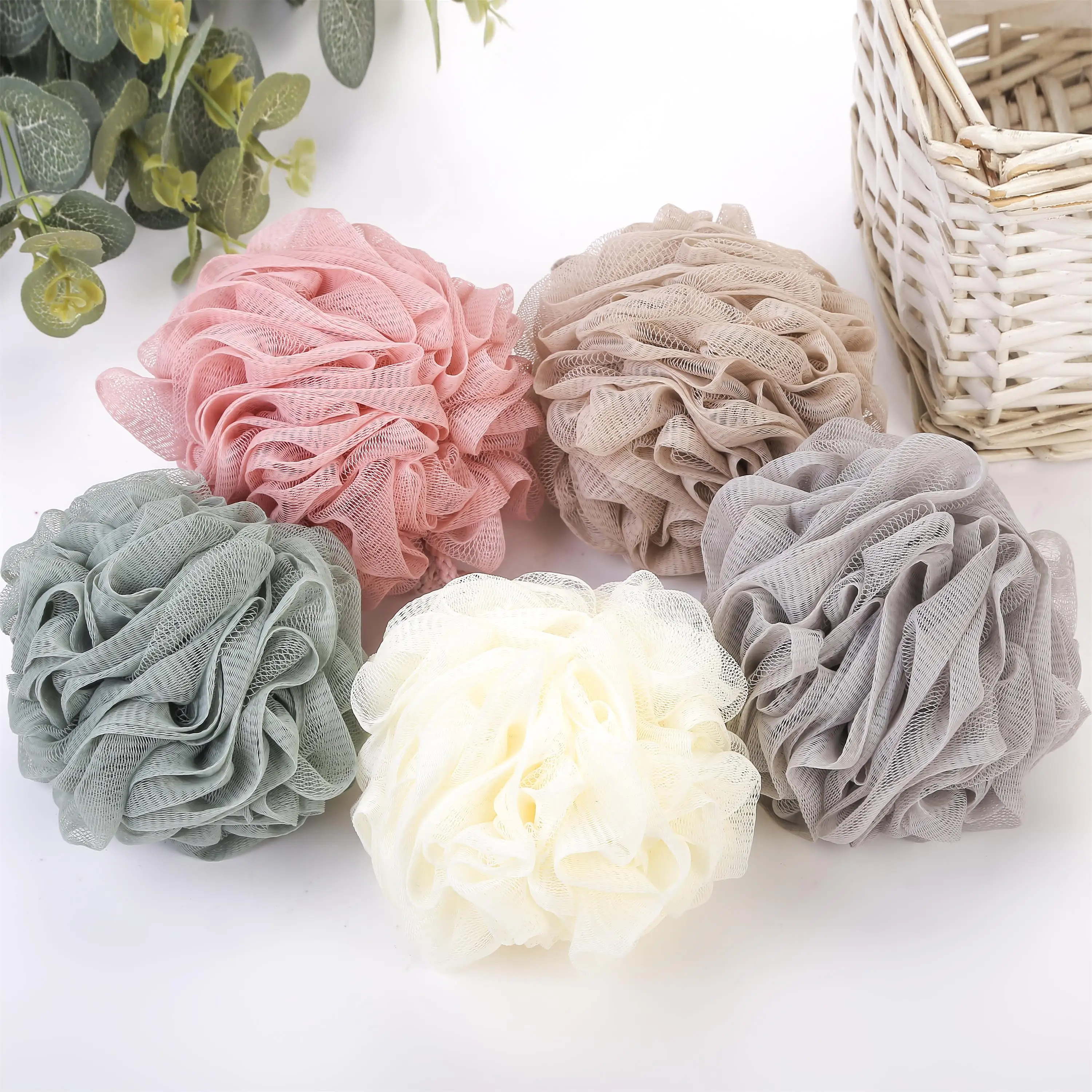 High Quality Cheap Price Bath Sponge Body Scrubber Mesh Shower Pouf Bath Ball Sponge For Exfoliating