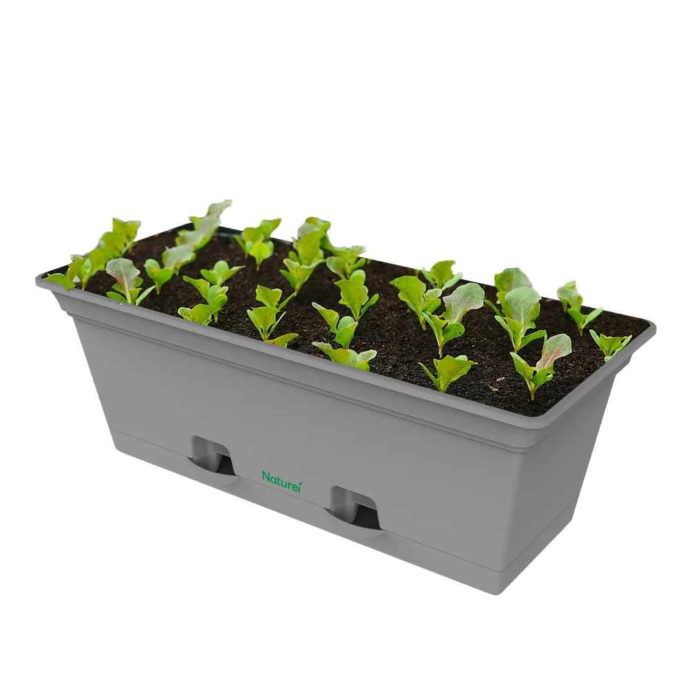 Gardening Flora Thickened Plastic Flower Pot Rectangular Planting Box Vegetable Growing Pot Home Balcony Rectangle Slot