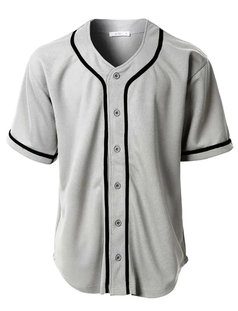 Custom letter embroidered baseball shirt style wholesale baseball jersey v neck 100% polyester for men baseball jersey