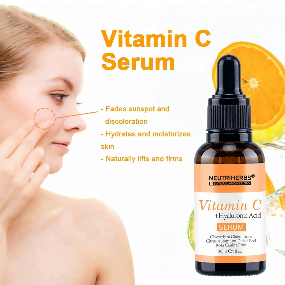 Private Label Best Natural Organic Brightening Skin Serum Retinol Whitening Facial Vitamin C Serum For Face With Hyaluronic Acid